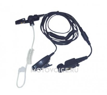2-проводные наушники с прозрачной трубкой, с PTT и микрофоном (RoHS)